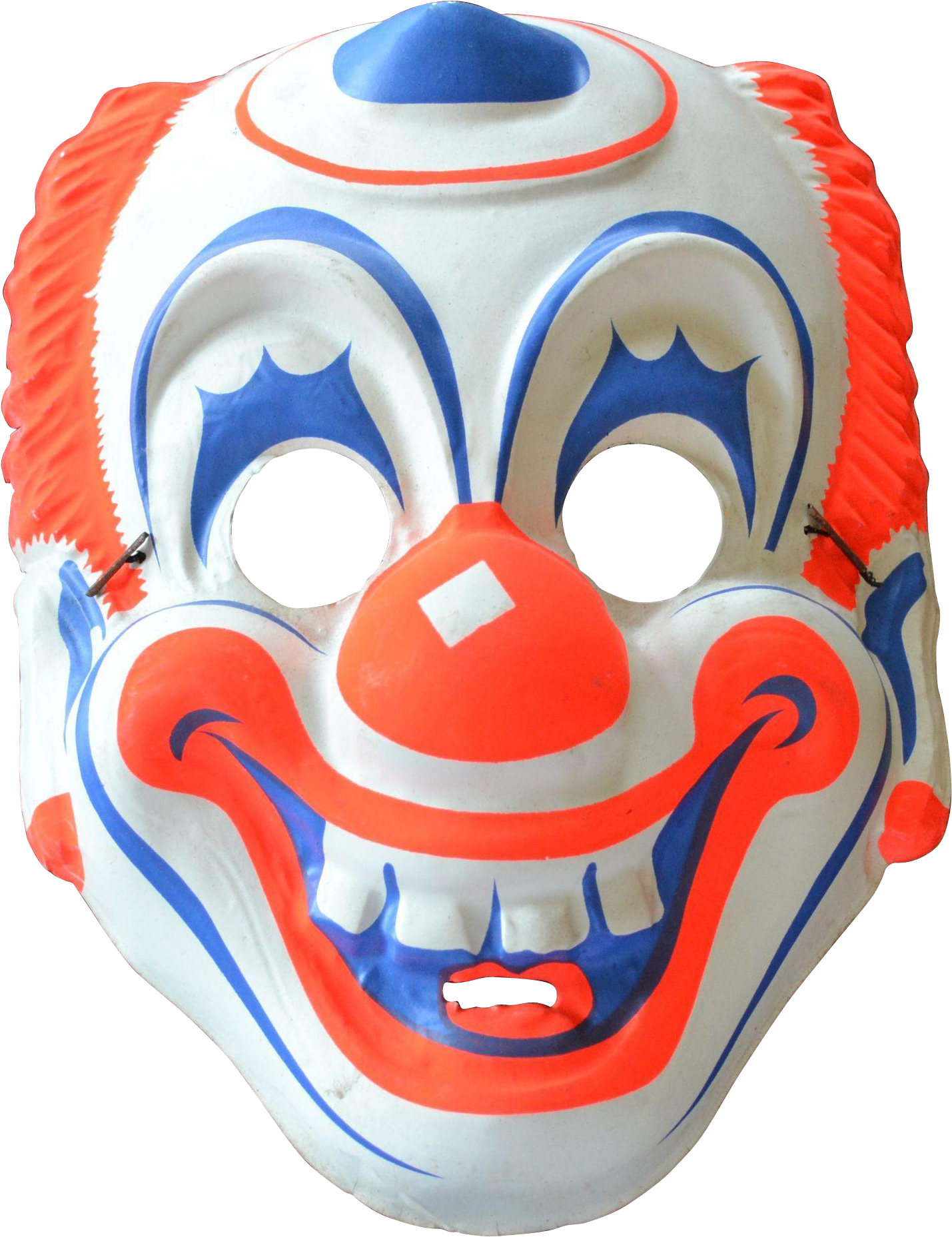 A White And Orange Clown Mask