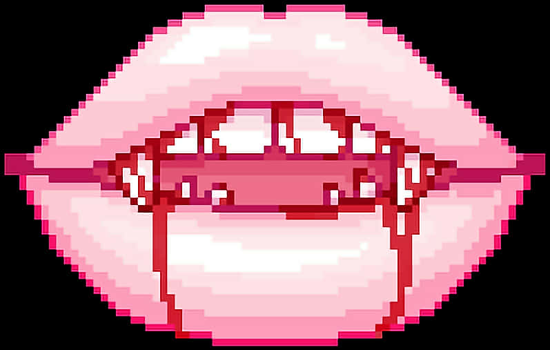 A Pink Lips With Teeth