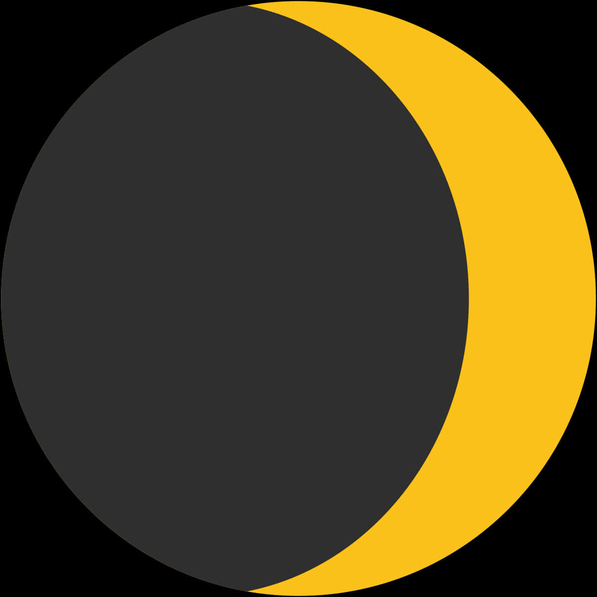 A Black And Yellow Crescent Moon