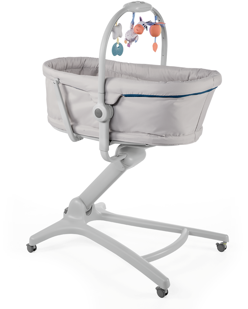 A Baby Cradle With Toys From It