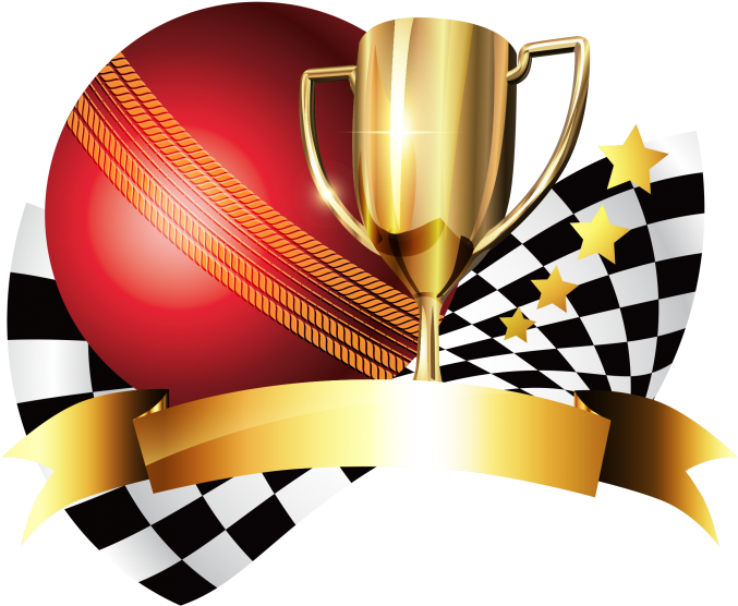 A Gold Trophy With A Red Ball And Checkered Flag