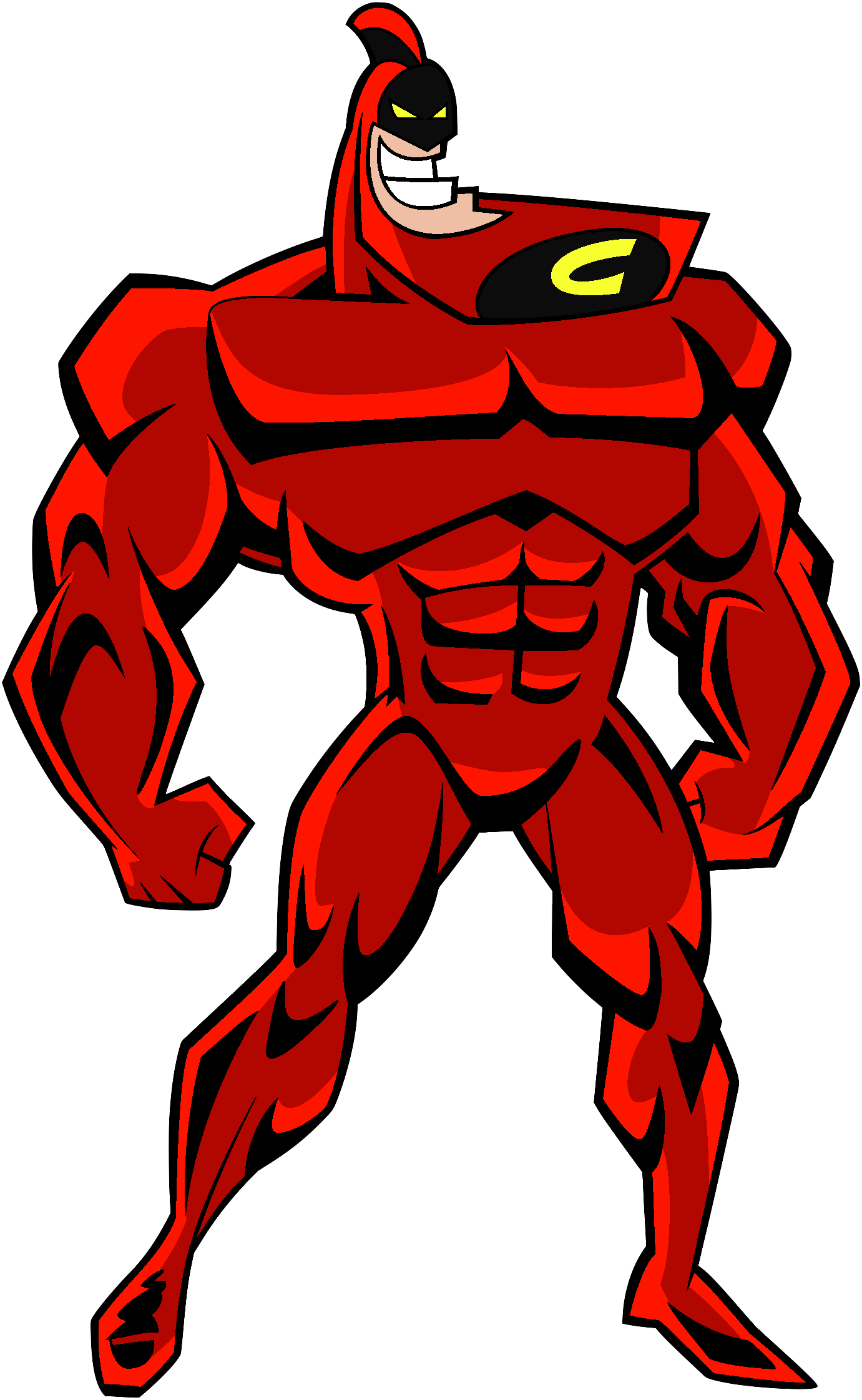 A Cartoon Of A Red Superhero