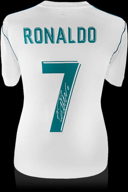 A White Shirt With A Blue Number And A Black Background