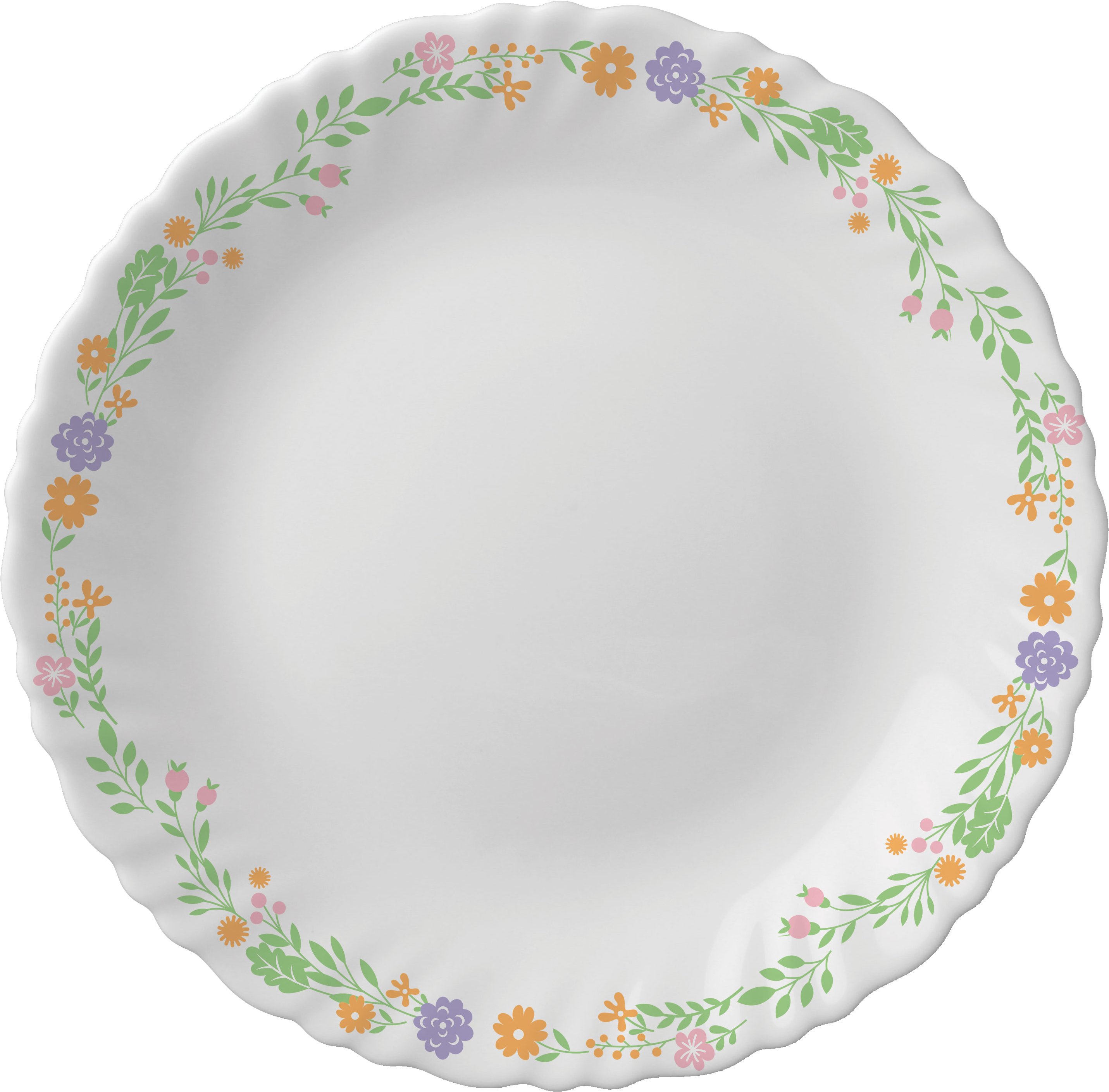 White Crockery With Floral Design
