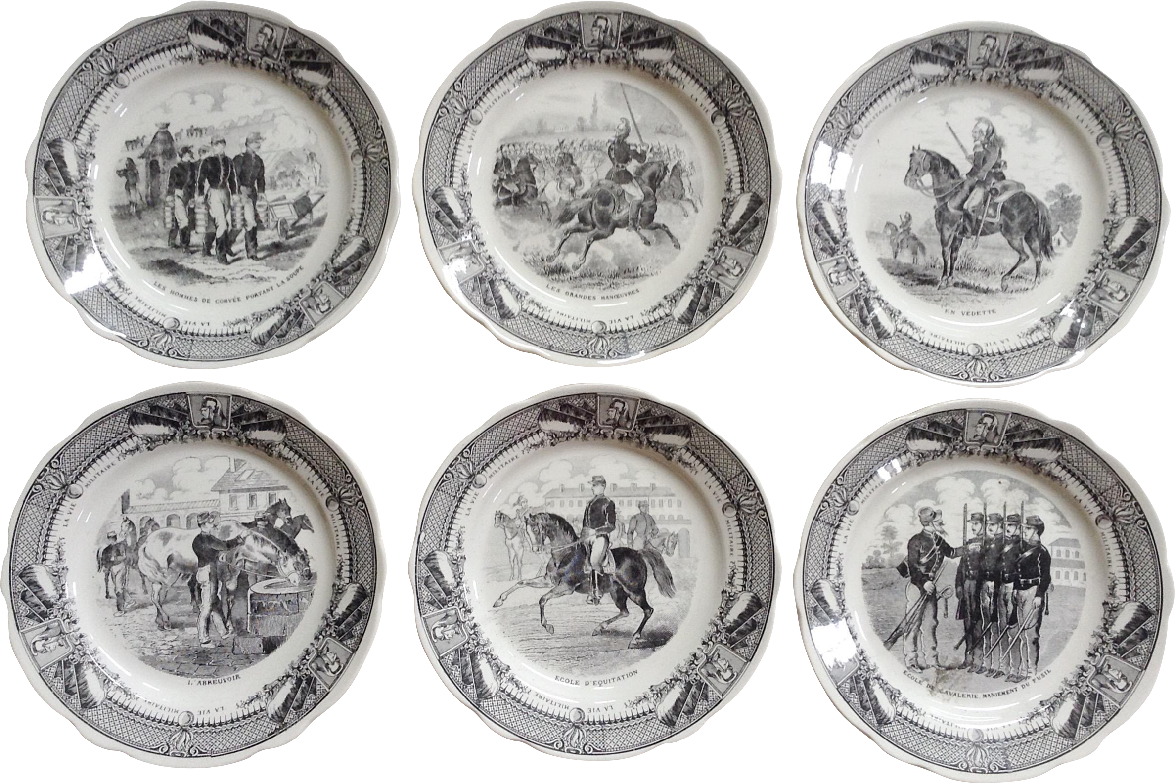 A Group Of Plates With Pictures On Them