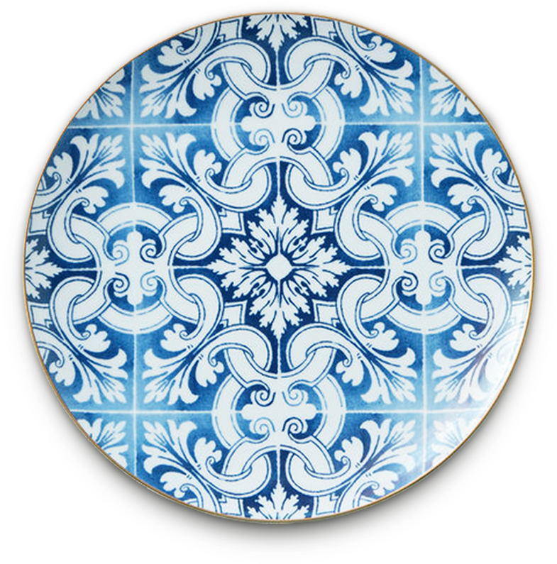 Blue Crockery With Patterns
