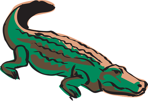 A Green And Brown Alligator