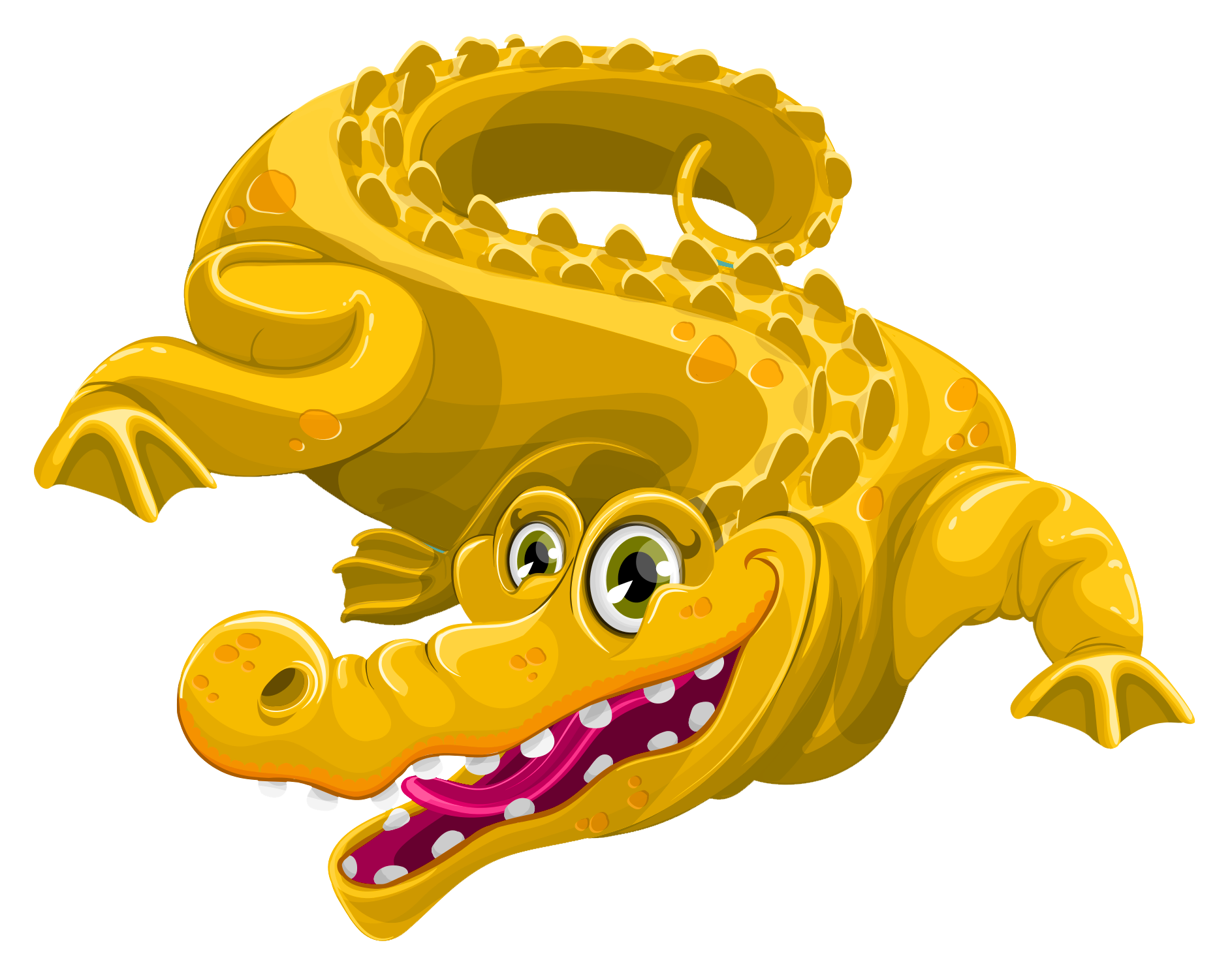 A Cartoon Of A Yellow Alligator