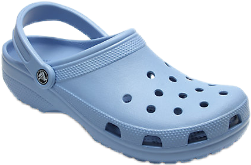 A Blue Shoe With Holes