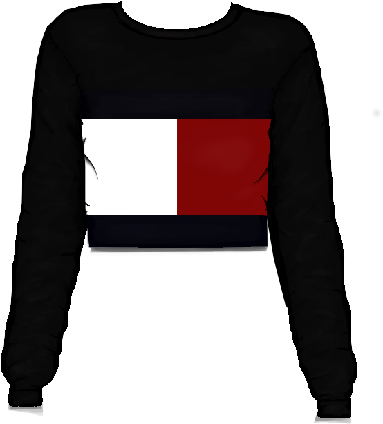 A Black Shirt With A Red White And Blue Design