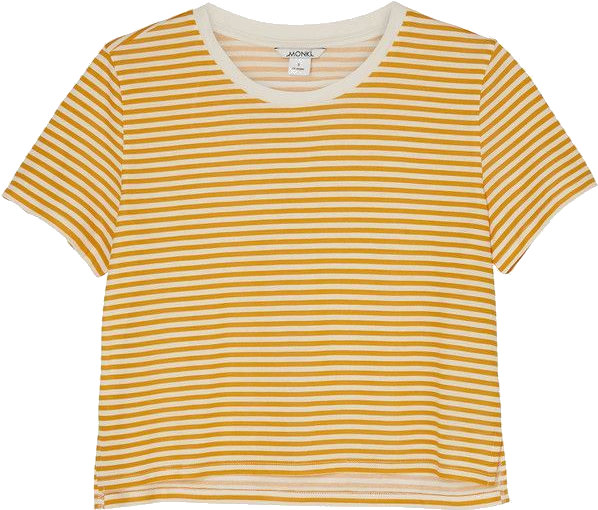 A Yellow And White Striped Shirt