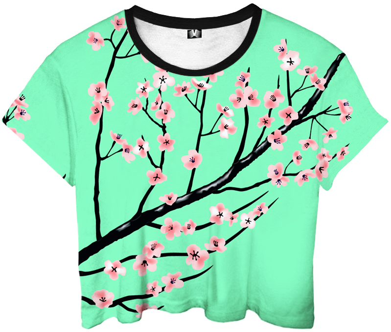 A T-shirt With Pink Flowers On It