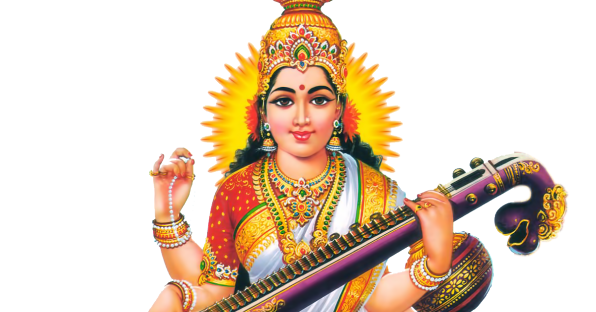 A Painting Of A Woman Holding A Stringed Instrument With Venkateswara Temple, Tirumala In The Background