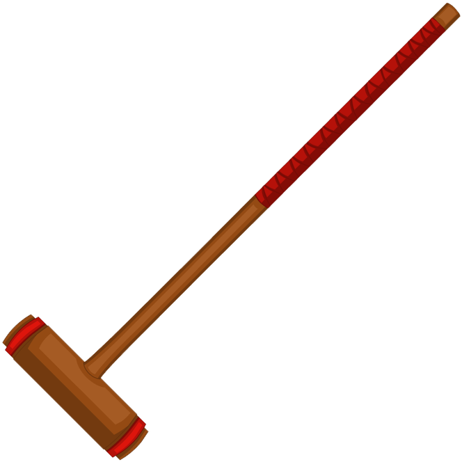 A Mallet With A Red Handle