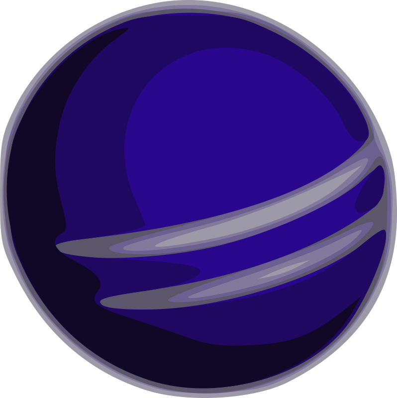 A Blue And Silver Ball