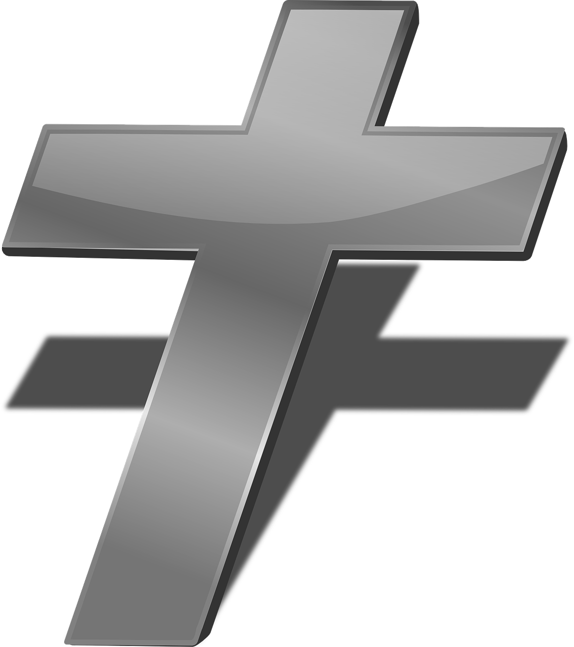 A Silver Cross On A Black Background