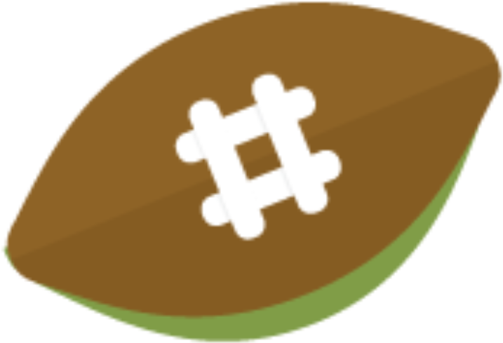 A Brown And Green Football With A White Hashtag Symbol