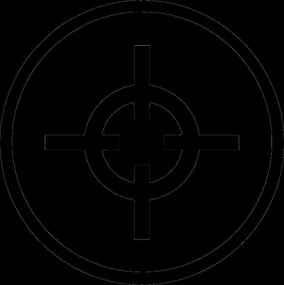 A Black Circle With A Crosshair In Center