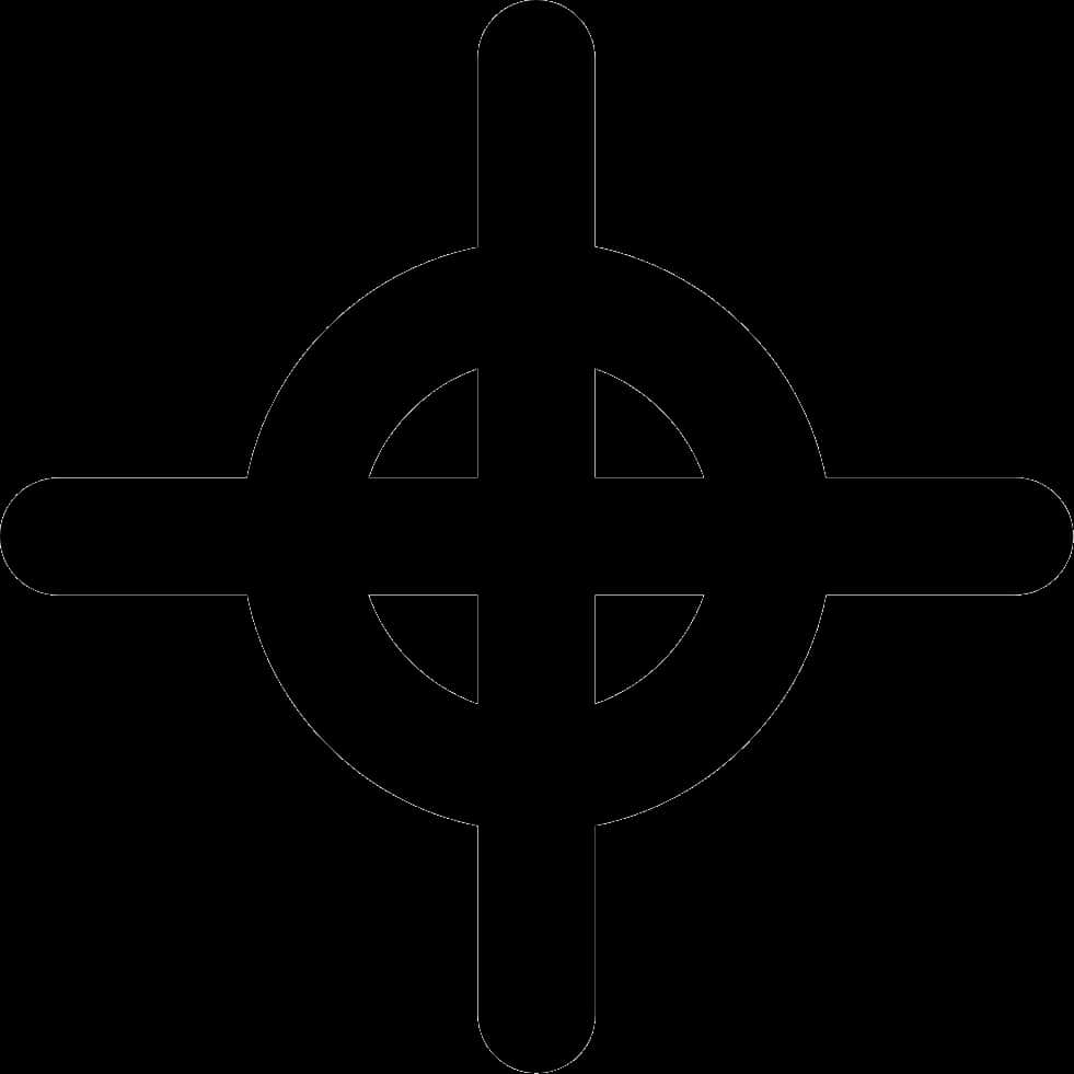 A Black Circle With A Cross