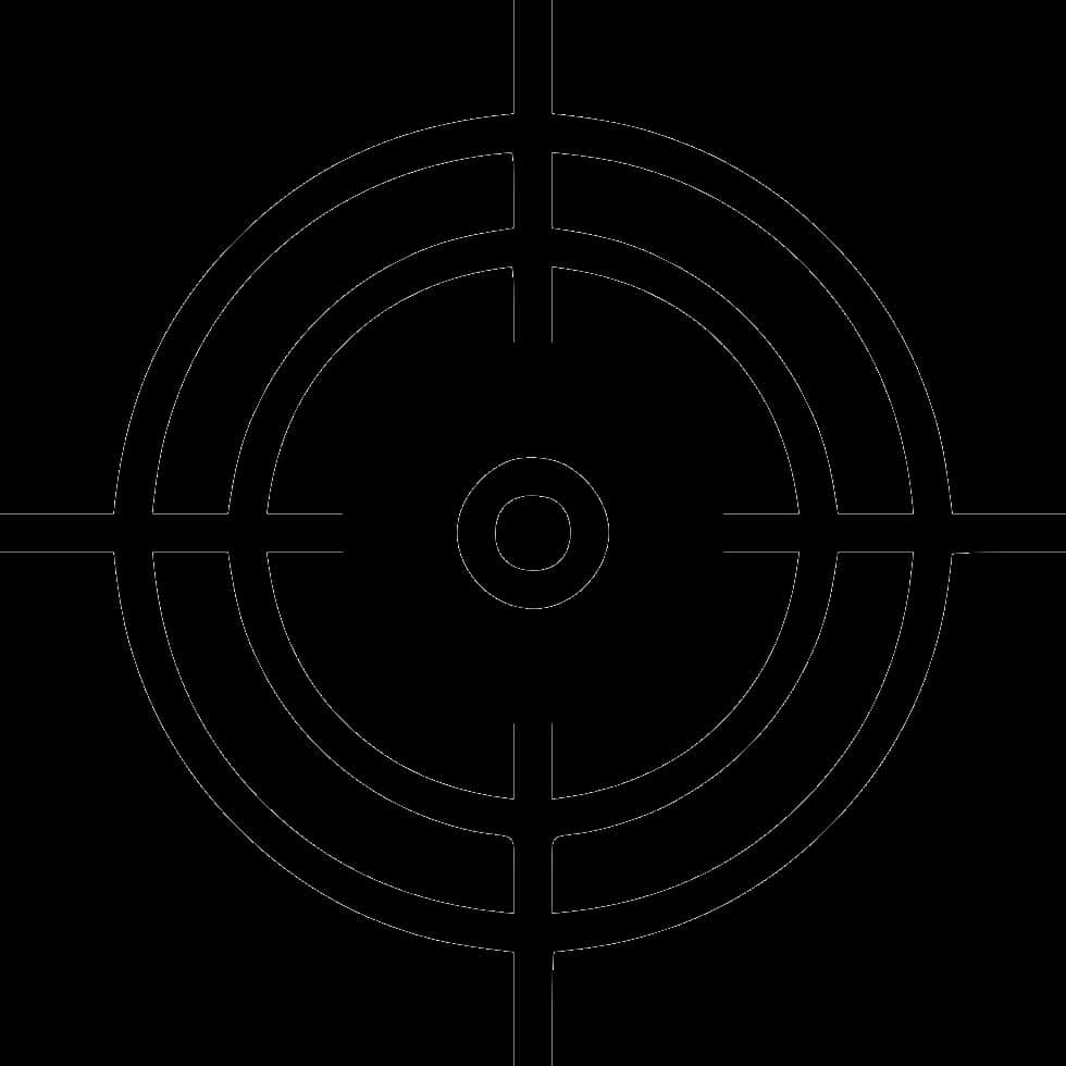 A Black And White Crosshair With A Dot In Center