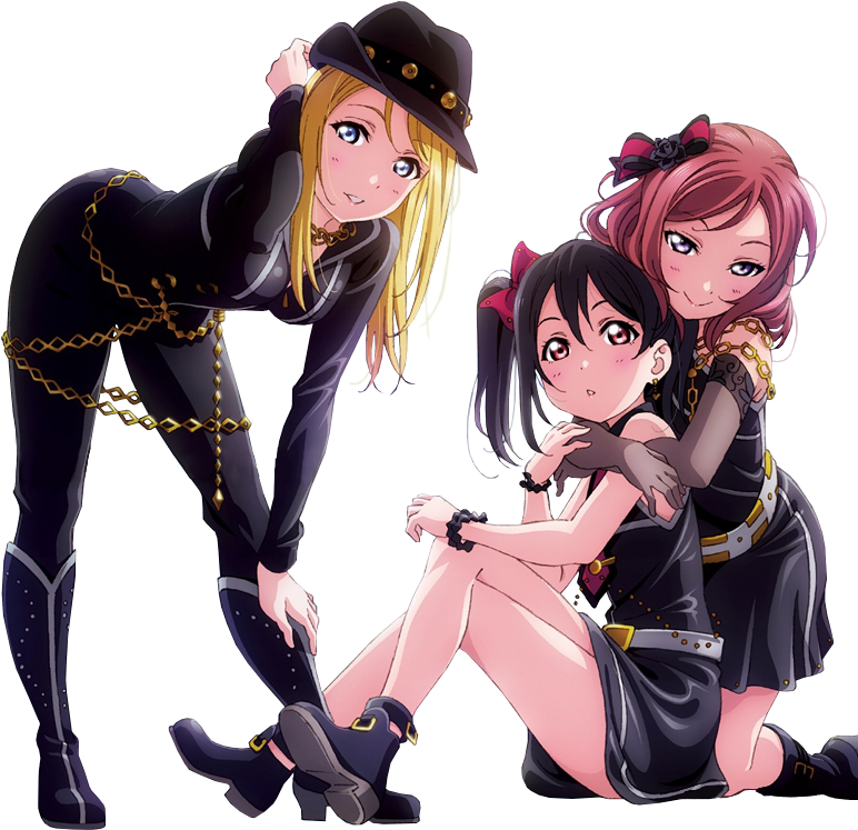 A Group Of Girls In Black Dresses