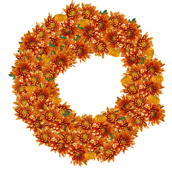 A Wreath Of Orange Flowers