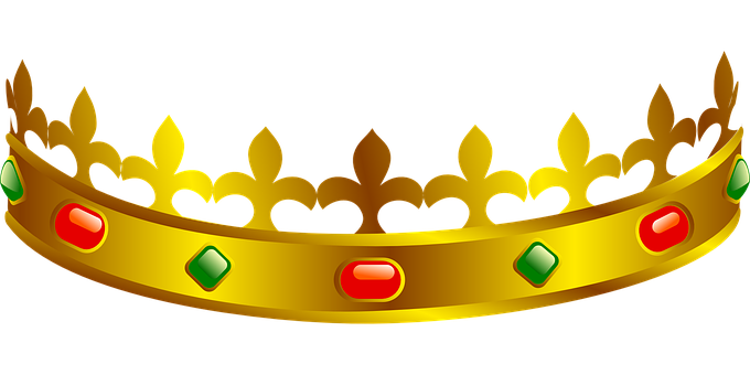 A Gold Crown With Gems On It