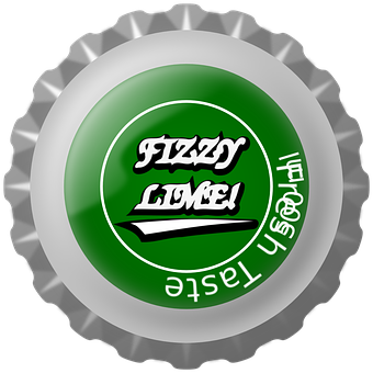 A Bottle Cap With A Green Circle And White Text