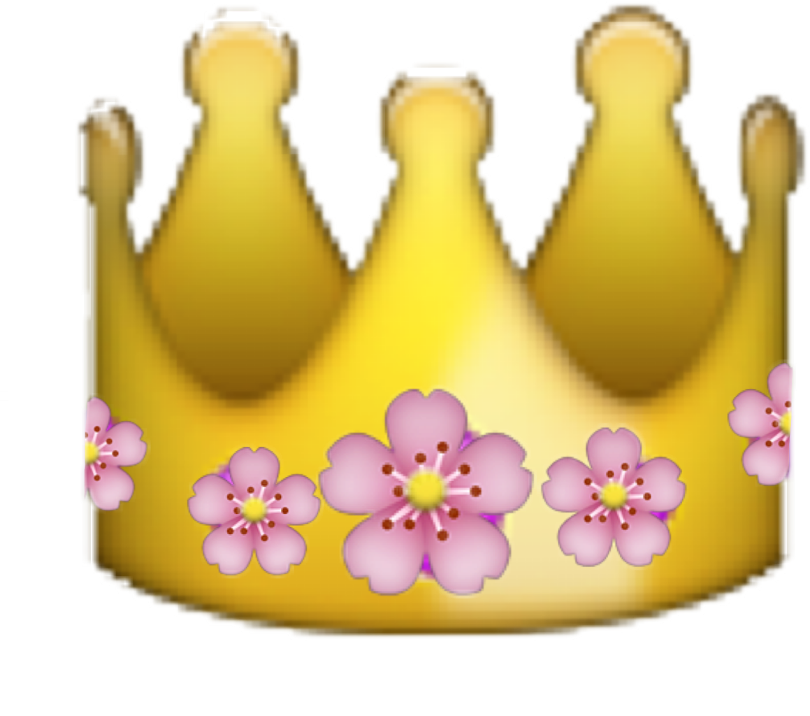 A Yellow Crown With Pink Flowers