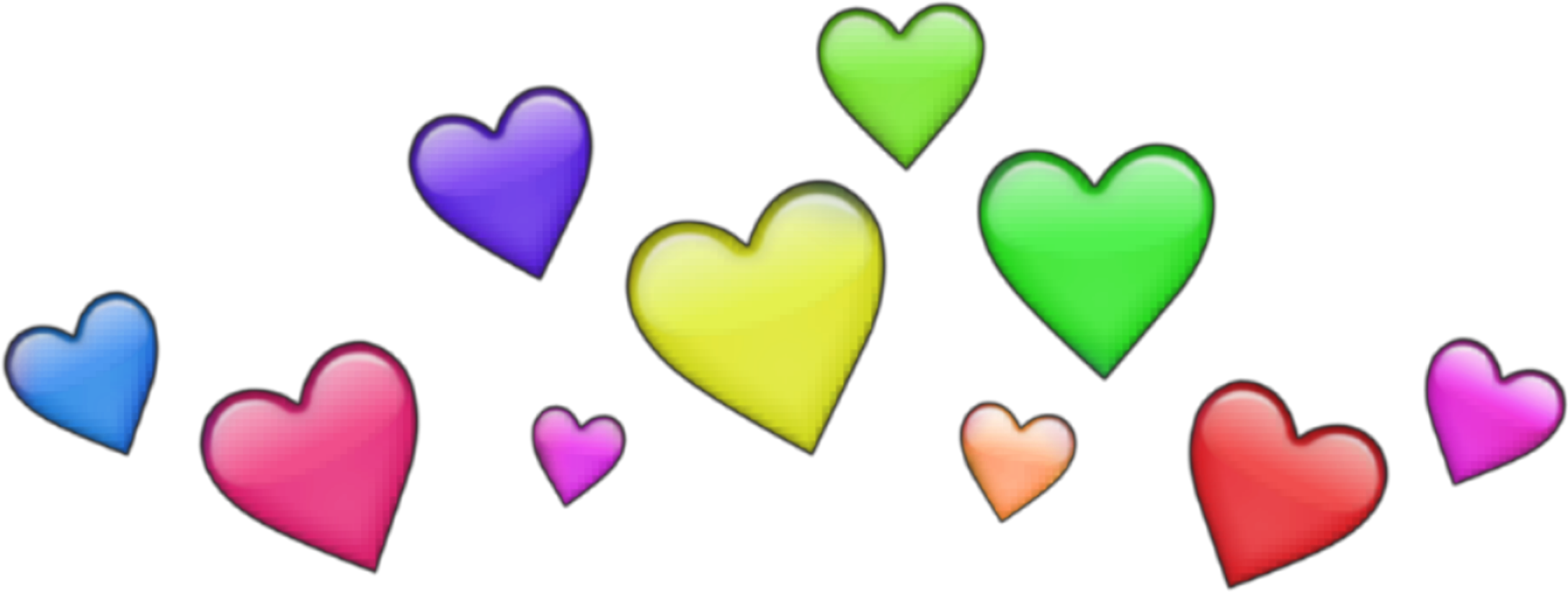 A Group Of Colorful Hearts