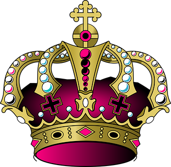A Gold Crown With Pink And Purple Stones