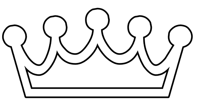 A Black Outline Of A Crown