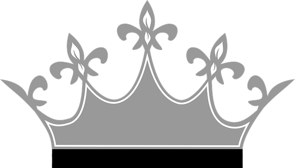 A Grey Crown With White Outline