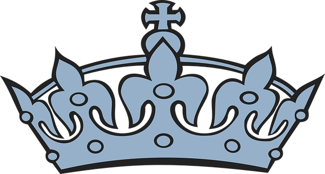 A Blue Crown With A Cross On It