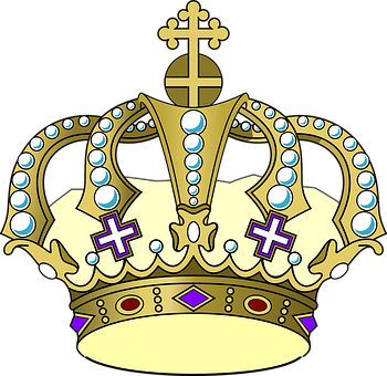 A Gold Crown With A Cross On It