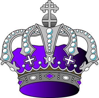 A Purple Crown With A Cross On It