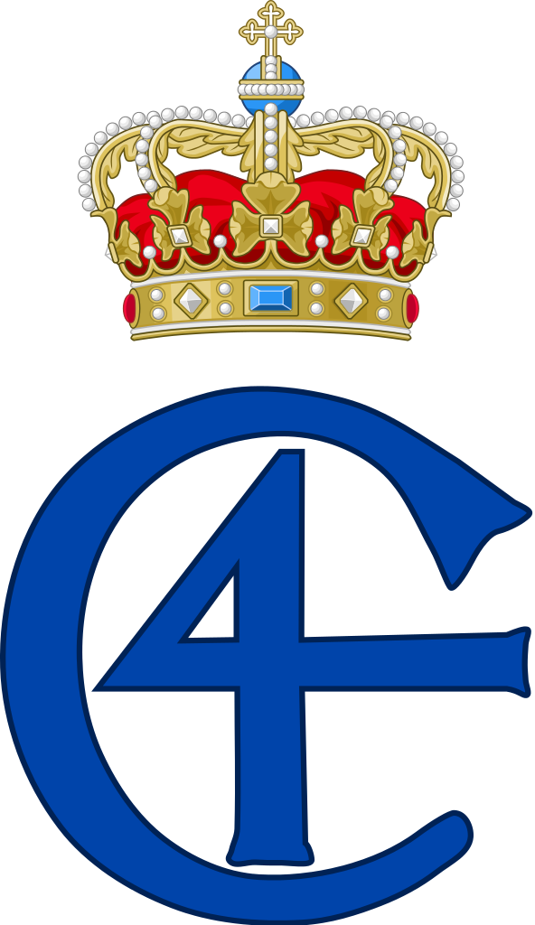 A Blue Number And Crown