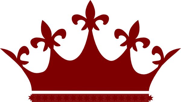 A Red Crown With Black And Red Fleur De Lis