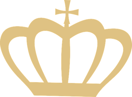 A Gold Crown With A Cross On A Black Background