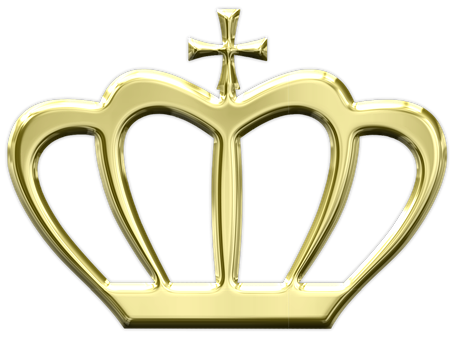 A Gold Crown With A Cross On It