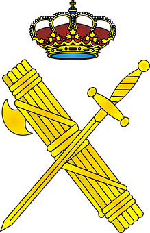 A Gold Sword And Swords With A Crown On A Black Background