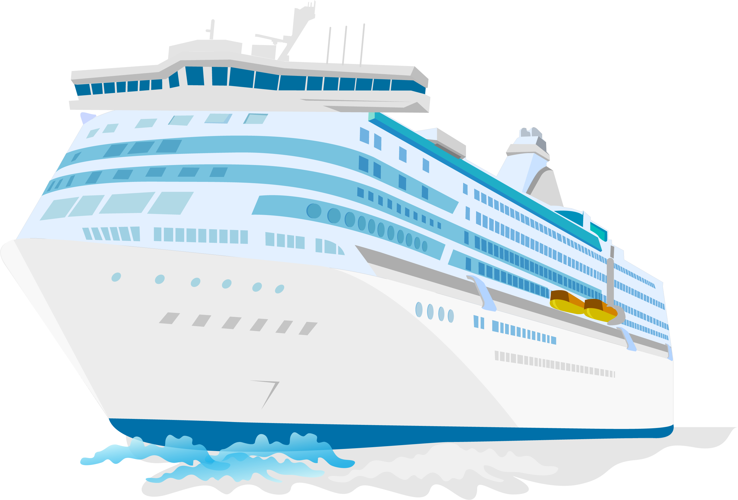 A White And Blue Cruise Ship