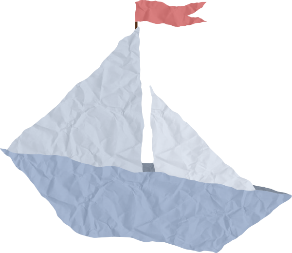 A Paper Boat With A Flag On Top