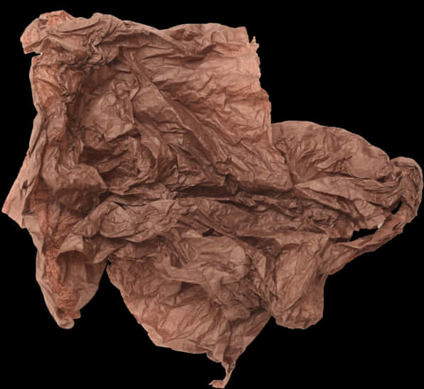 Crumpled Thin Brown Paper Texture