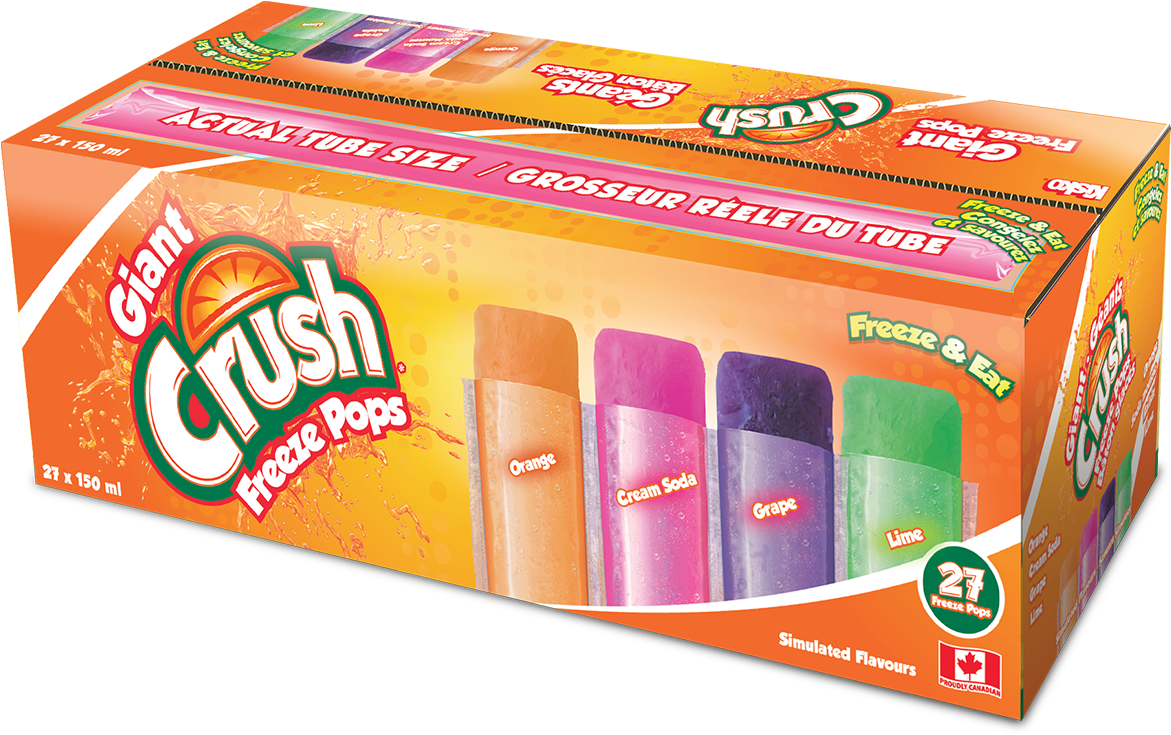 A Box Of Orange And Purple Popsicles