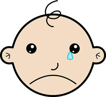 A Cartoon Of A Crying Baby