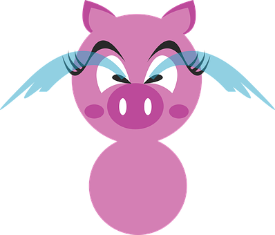 A Cartoon Pig With Wings