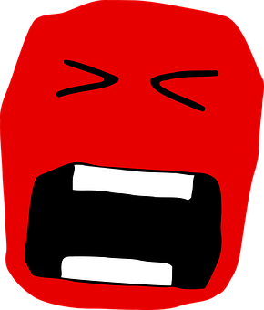 A Red Face With Black Background