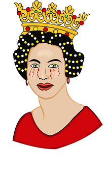A Woman With Yellow And White Dots On Her Hair
