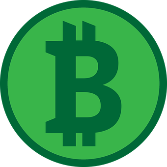 A Green Circle With A Bitcoin Symbol